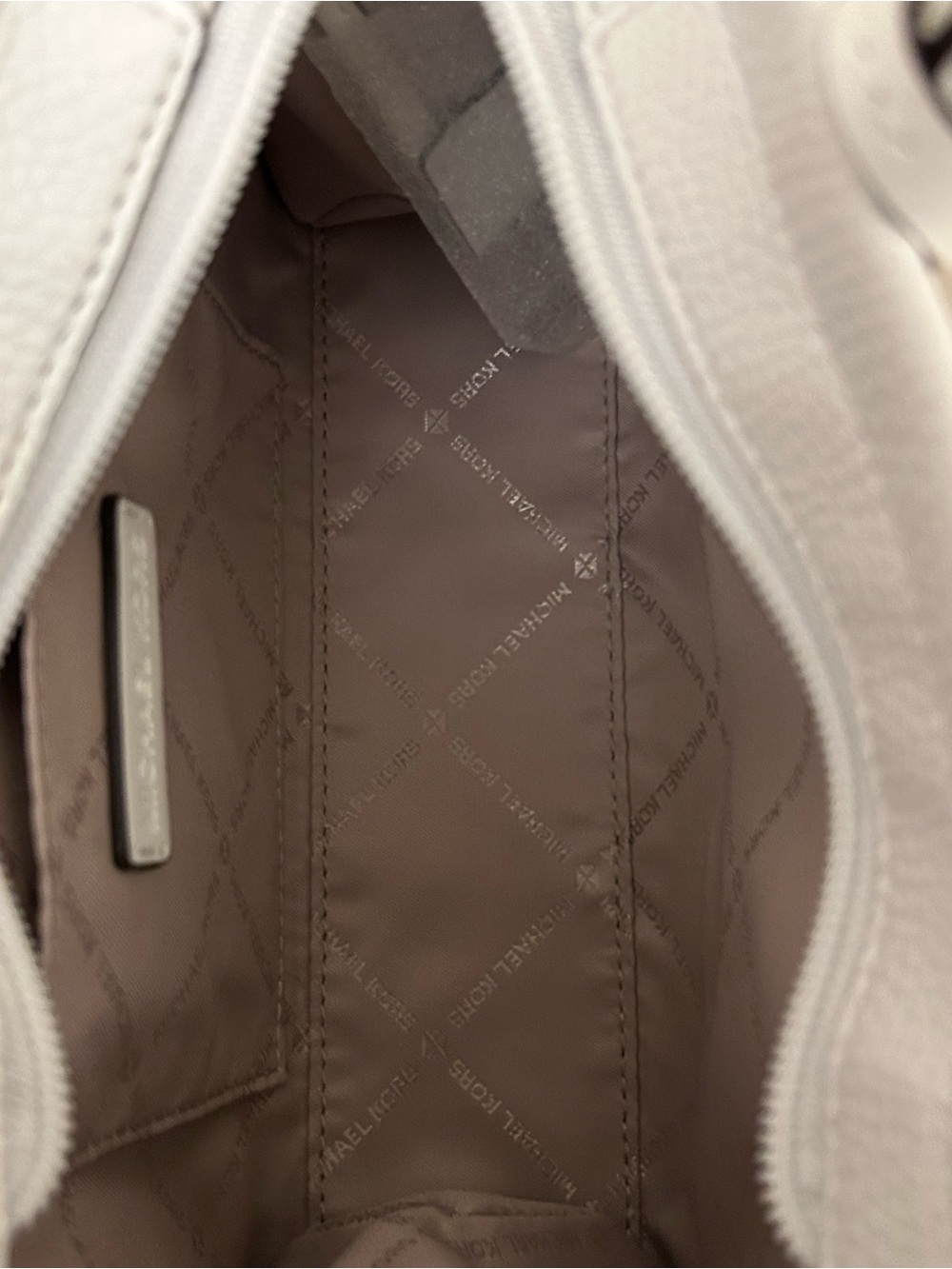 Michael Kors White Leather Satchel with Multicolor MK Accents - Picture 11 of 15